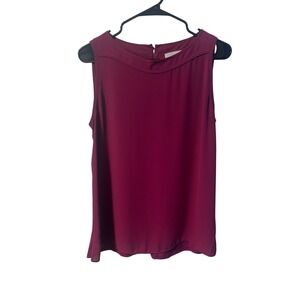 LOFT Sleeveless Blouse Modern Layering‎ Top Work Casual Burgundy S